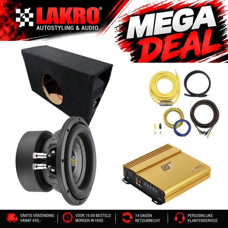 8 inch Pack 8 - LAKRO - subwooferpakket - 500 watt RMS, Auto diversen, Niet ingevuld, Niet ingevuld, Niet ingevuld