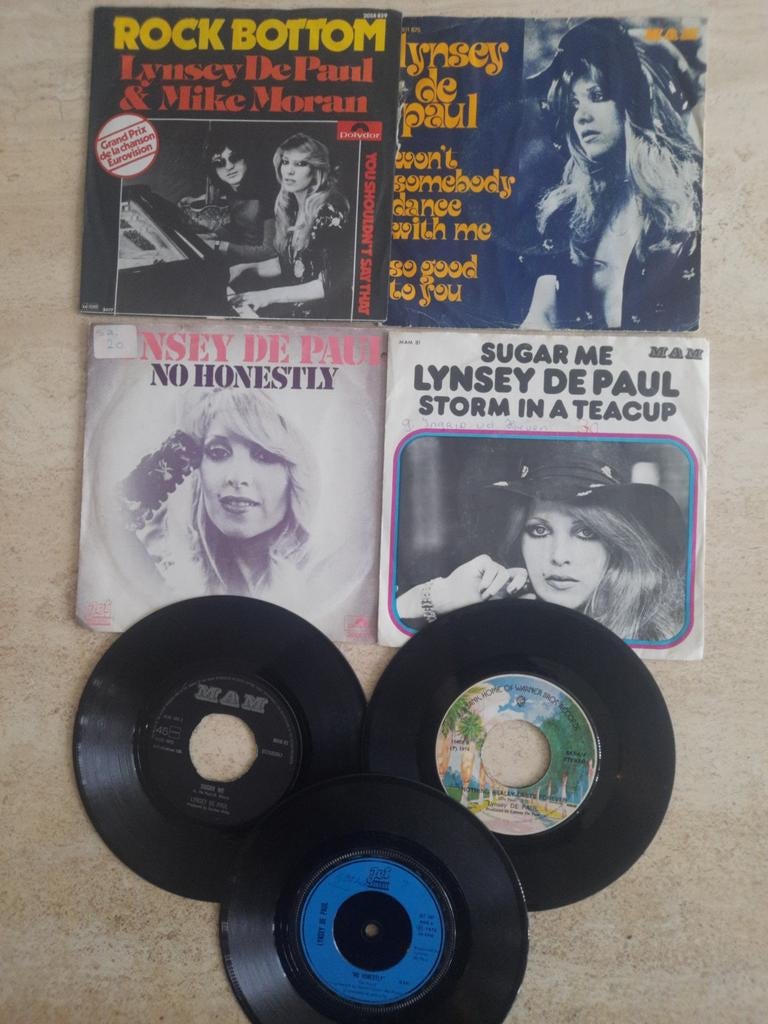 7x vinyl singels van Lynsey De Paul, Cd's en Dvd's, Ophalen of Verzenden, Zo goed als nieuw, Overige formaten