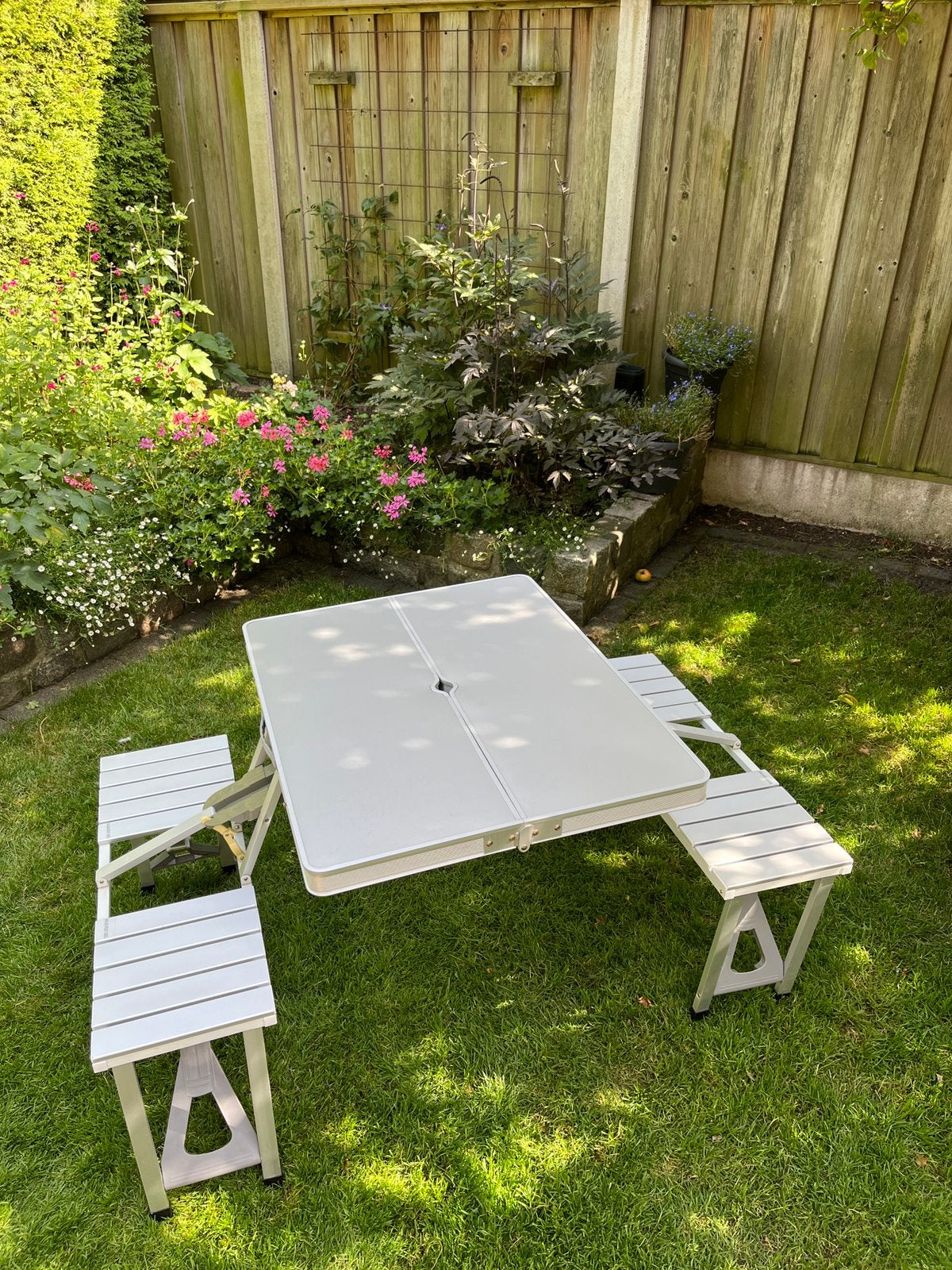 Picknick tafel inklapbaar aluminium, Tuin en Terras, Ophalen, Gebruikt, Vierkant, Aluminium