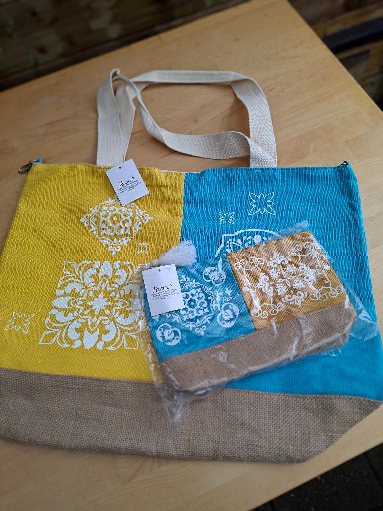 14zero3 shopper set 2-delig turquoise/geel Italiaans design, Anneonline, Steenbergen, Shiop@wesell4u.nl, Geel