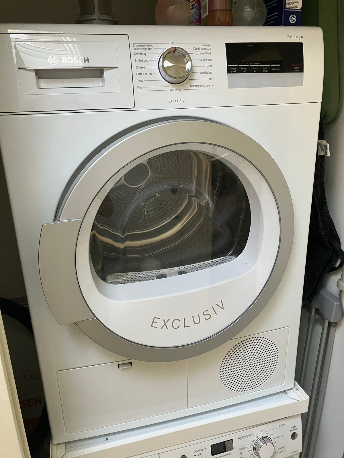 Bosch Serie 4 Exclusiv Condensdroger, Ophalen, Gebruikt, 8 tot 10 kg, Voorlader