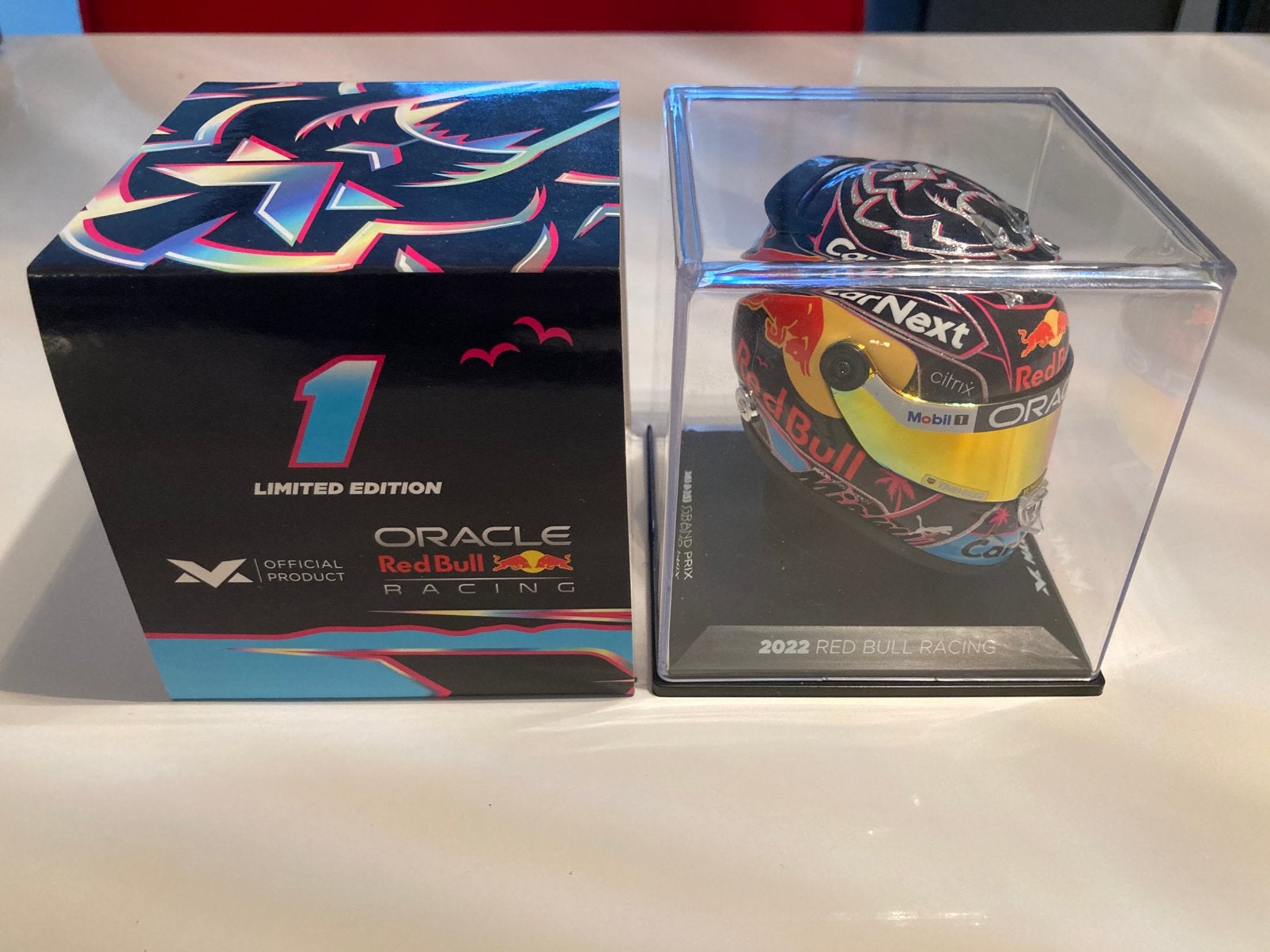 Max Verstappen helm 1/4 miami grand prix 2022, Ophalen of Verzenden, Zo goed als nieuw, Formule 1