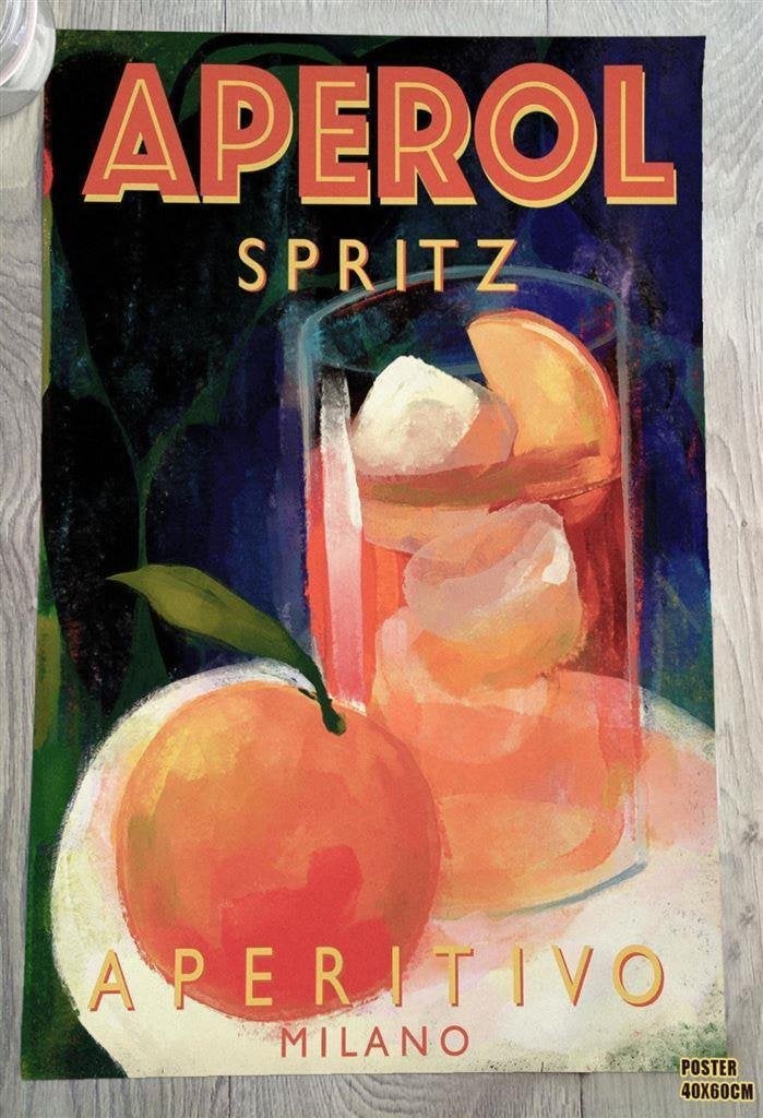 APEROL SPRITZ Retro Bar art deco Cafe Affiche Poster, Verzenden, Nieuw, A1 t/m A3, Film en Tv