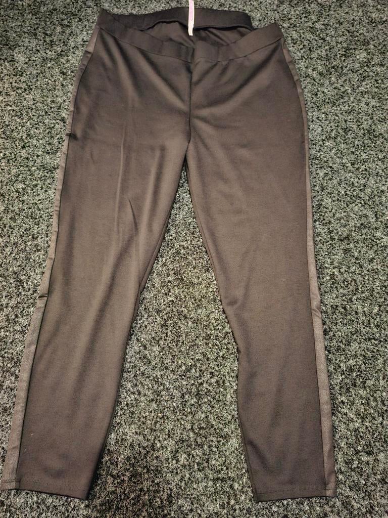 Broek Miss Etam, maat 50, Kleding | Dames, Broeken en Pantalons, Zo goed als nieuw, Maat 46/48 (XL) of groter, Zwart, Lang, Ophalen