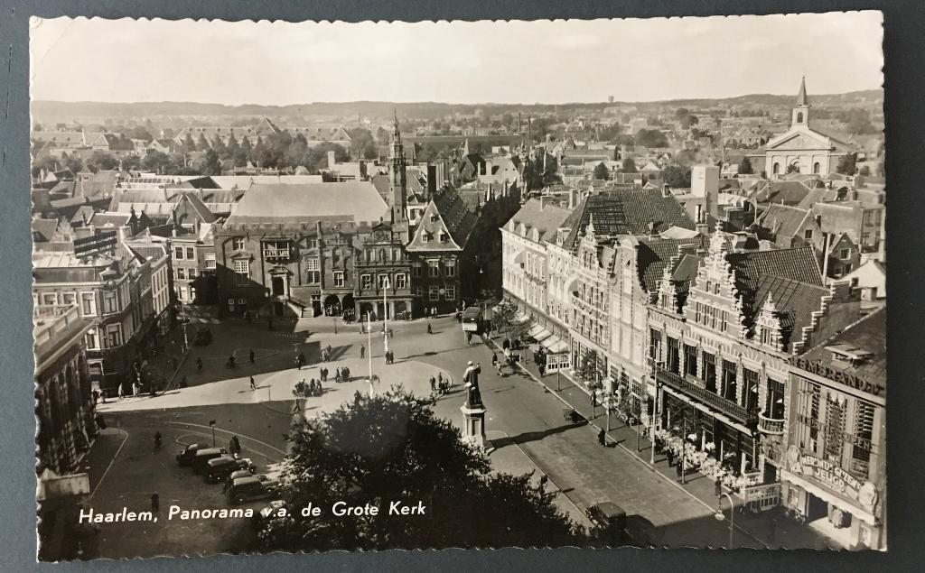 Prentbriefkaart: Haarlem Panorama vanaf de Groote kerk., Ophalen of Verzenden, 1940 tot 1960, Noord-Holland