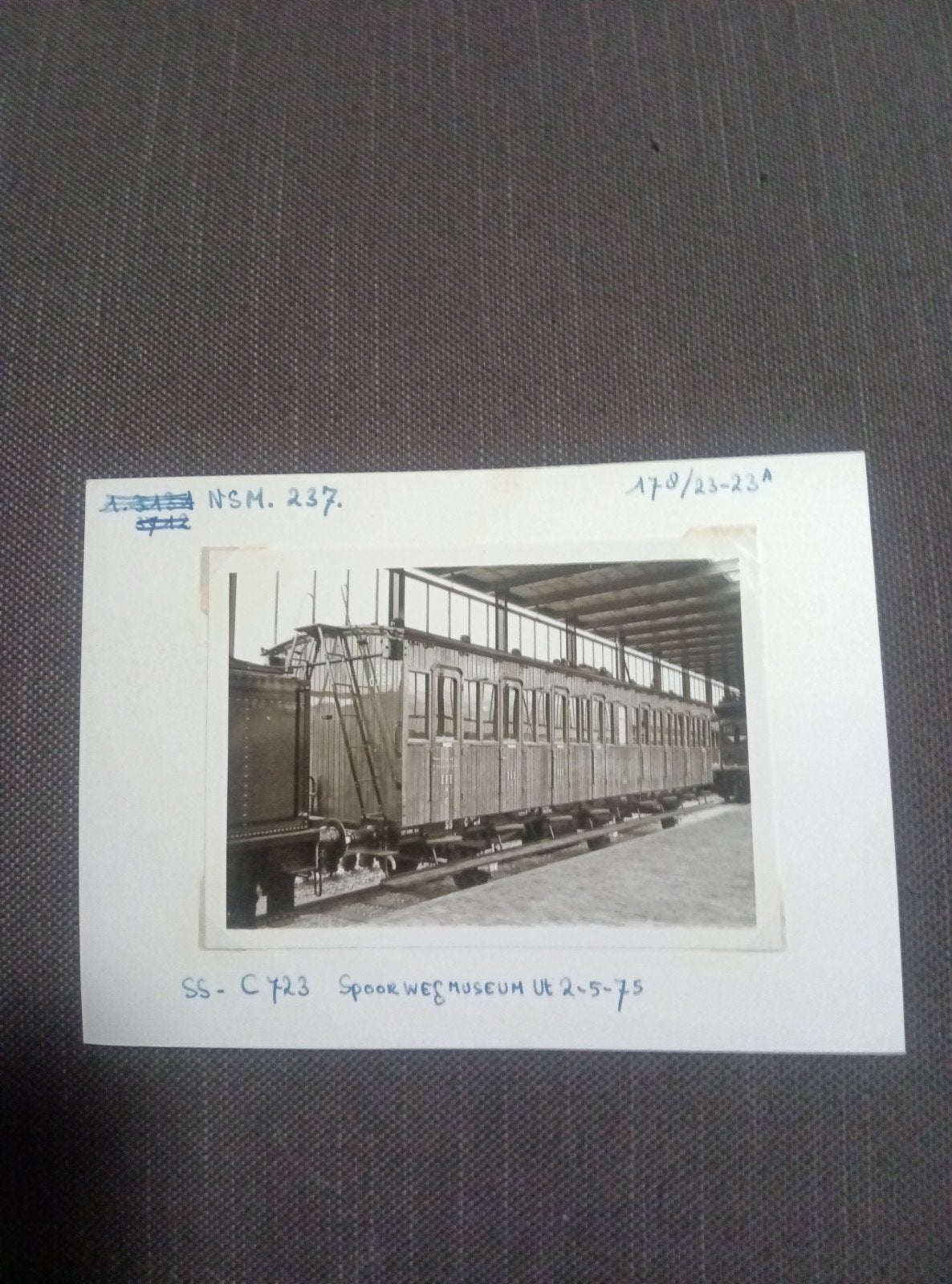 foto NSM 237 Spoorwegmuseum Utrecht 1975, Ophalen of Verzenden, Gebruikt, Trein, Kaart of Prent