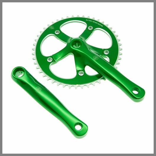 BLB - Brick Lane Bikes - Track crankstel / crankset, groen, Crankstel of Pedalen, Nieuw, Ophalen of Verzenden, BLB