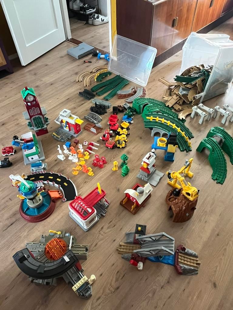 Heleboel GeoTrax Geo trax treinbaan vintage, Ophalen, Gebruikt, Speelset