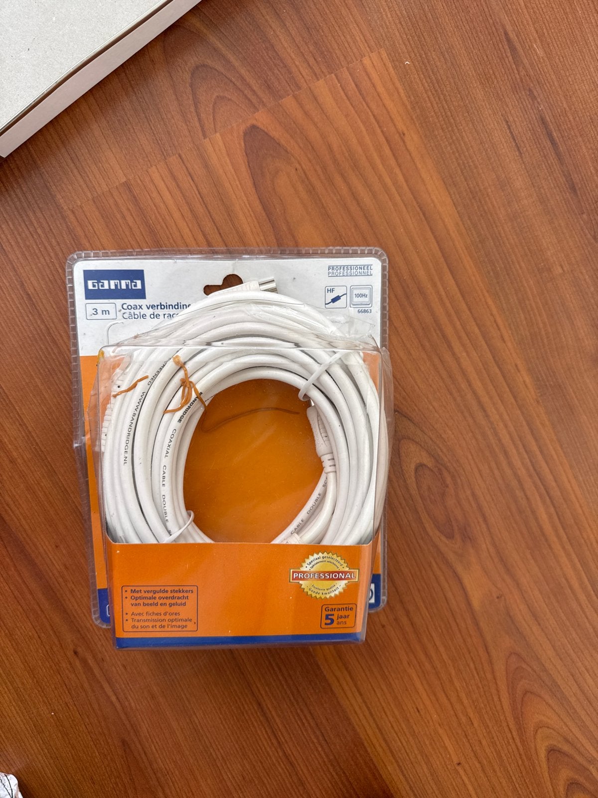Gamma Coax Verbindingskabel 3m - Nieuw in verpakking, Ophalen of Verzenden, Nieuw, 2 tot 5 meter, Coaxiale kabel