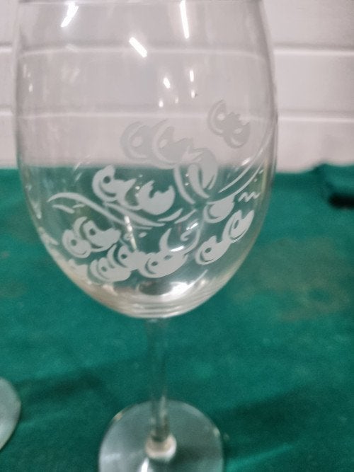 wijnglazen met druiven decor 2 stuks, Ophalen of Verzenden, 'T Olde Gre-j, Info@toldegrej.nl, Endepoelstraat 20f Didam
