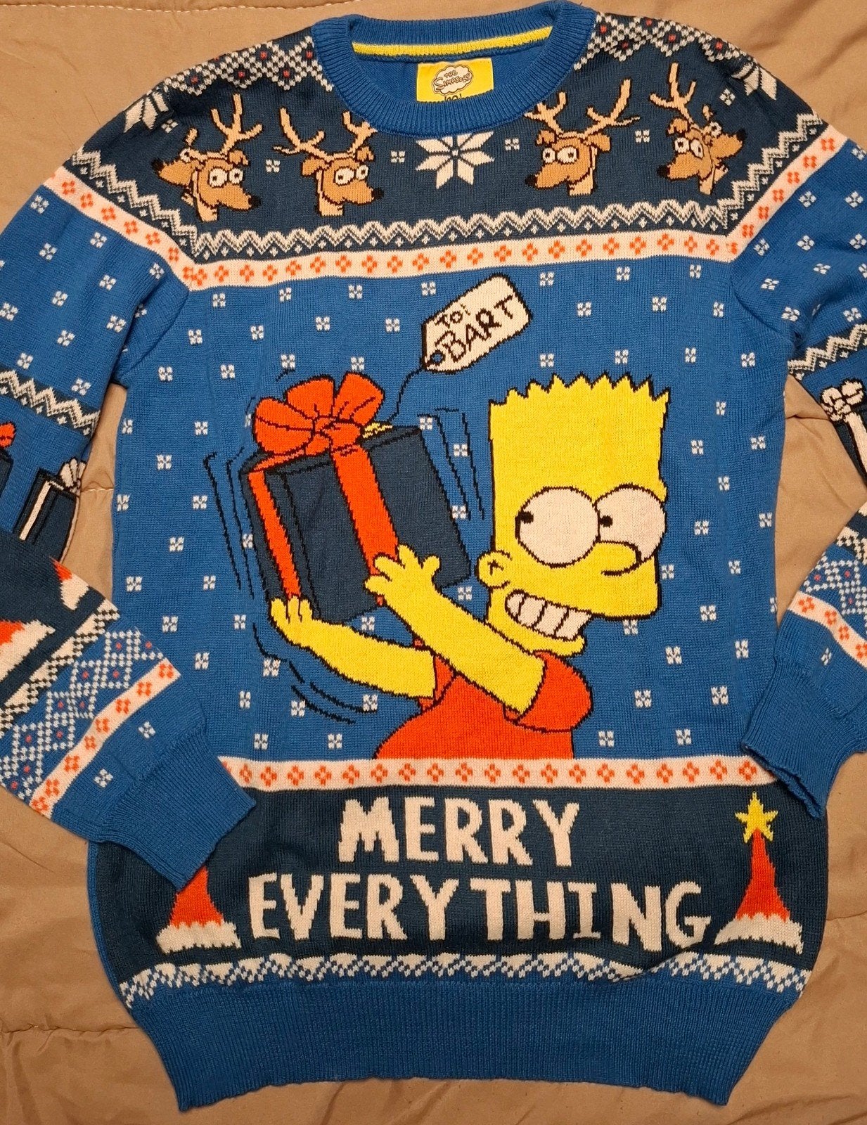 Kersttrui - Maat 140/146 foute kersttrui, Ophalen, Zo goed als nieuw, The Simpsons, Trui of Vest