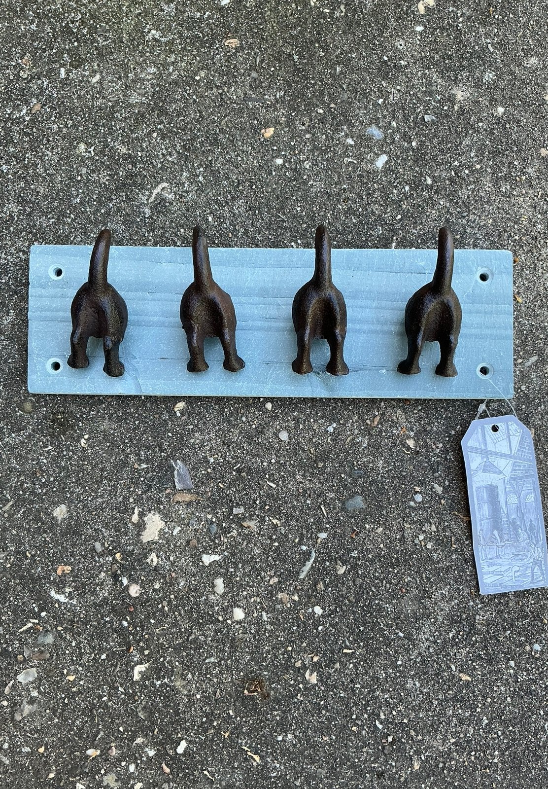 Klein kapstokje v natuursteen met 4 haken in vorm van staart, Ophalen of Verzenden, Zo goed als nieuw, Minder dan 100 cm