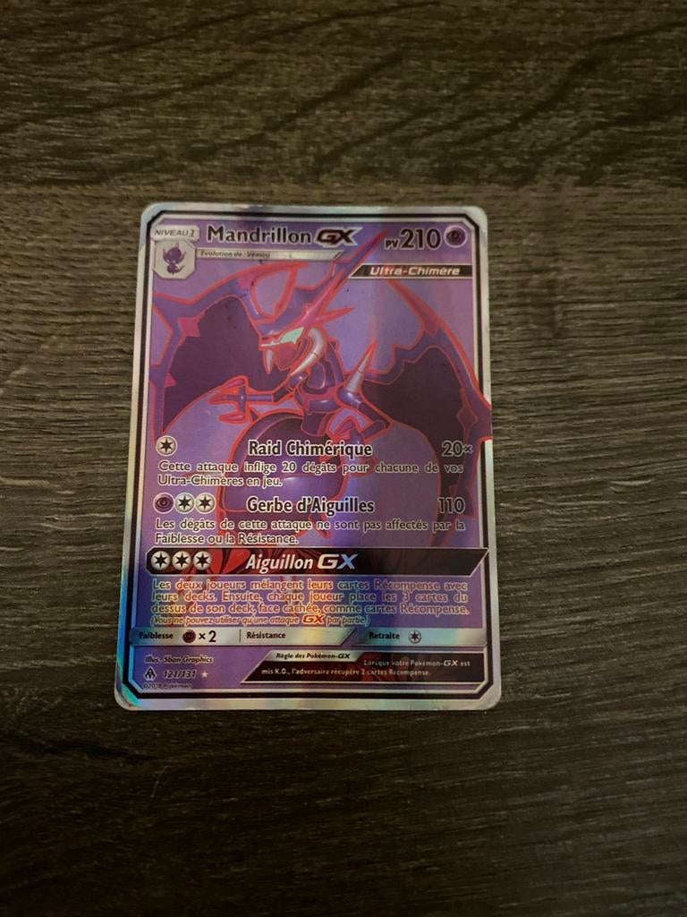 Mandrillon GX Pokémon Kaart 121/131 Ultra-Chimère, Ophalen, Zo goed als nieuw, Losse kaart