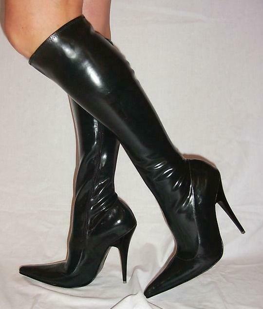 hoge hakken knie hoge laarzen lak high heels boots 13 cm hak, Ophalen, Hoge laarzen, Zwart, Nieuw