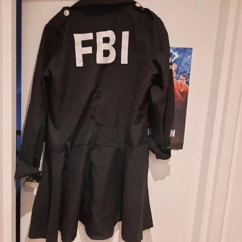 Fbi jurk 42 / 44 politie carnaval, Verzenden, Zo goed als nieuw, Maat 42/44 (L), Carnaval