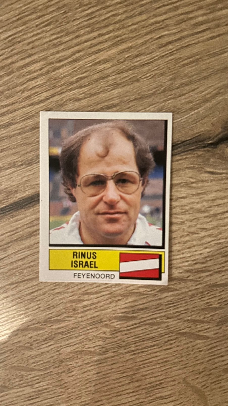 Panini Voetbal 88 plaatje Rinus Israel Feyenoord, Verzenden, Zo goed als nieuw, Sticker