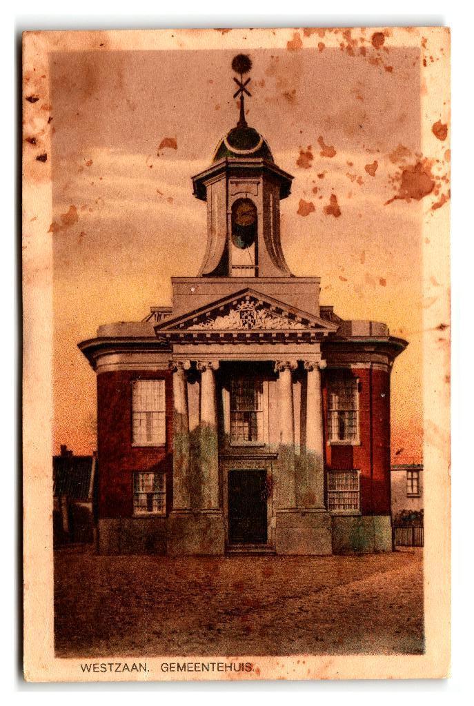 Westzaan, Gemeentehuis, Verzenden, 1920 tot 1940, Gelopen, Noord-Holland