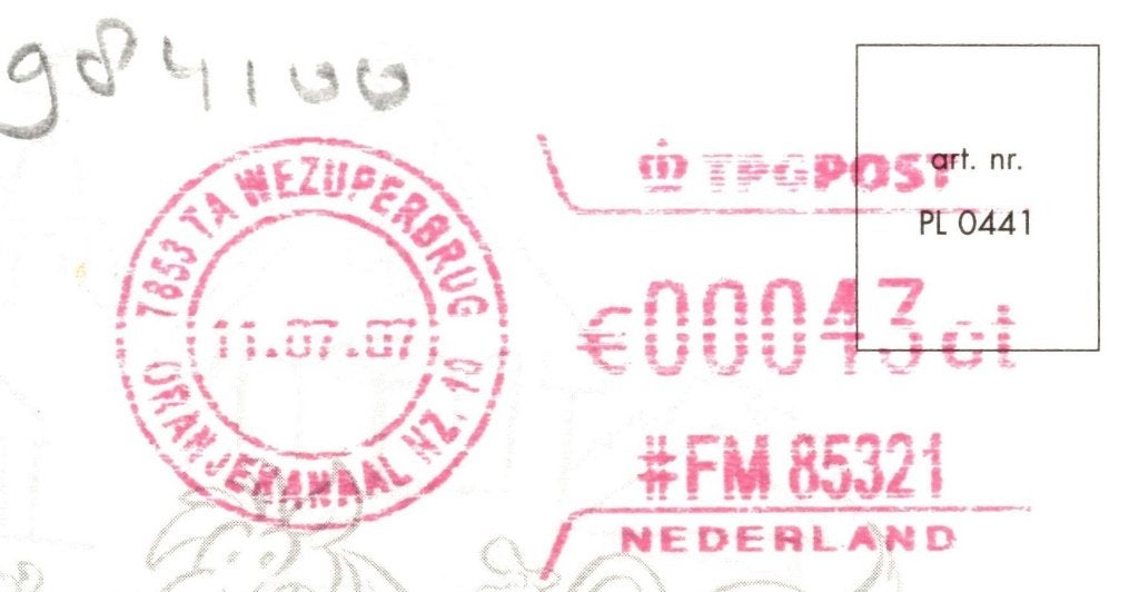 984100 Wezuperbrug 80+ Roodstempel t Kuierpadtien, Ophalen of Verzenden, 1980 tot heden, Gelopen, Drenthe