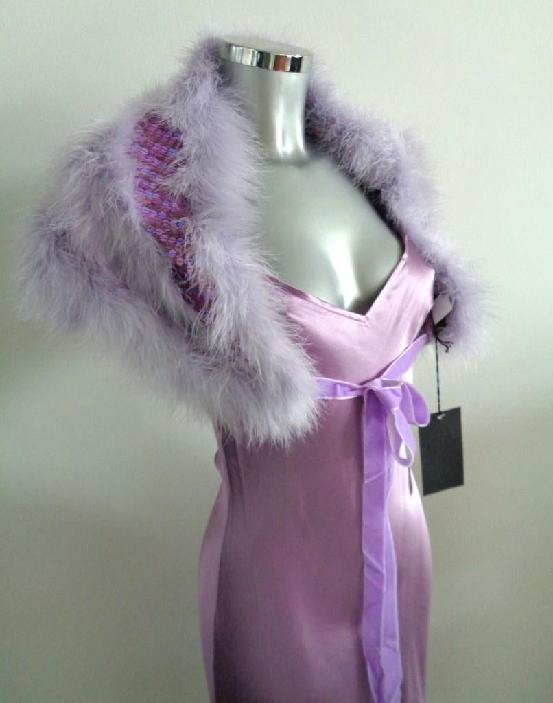 Jorando Italy stola lila Marabou Feather - 1 maat NIEUW, Maat 38/40 (M), Nieuw, Ophalen of Verzenden, Sjaal