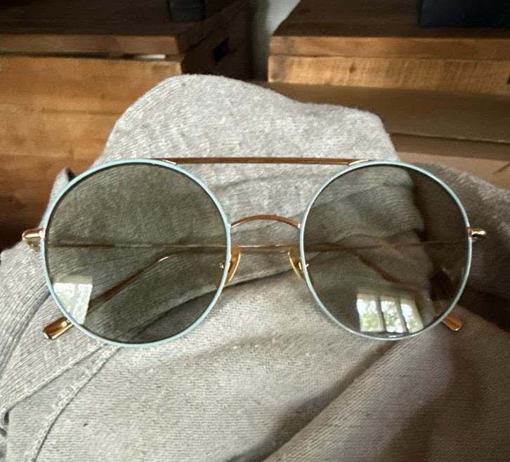 Kaleos  Prachtige Titanium Zonnebril vib Beschermhoes, Overige merken, Zonnebril, Blauw, Nieuw