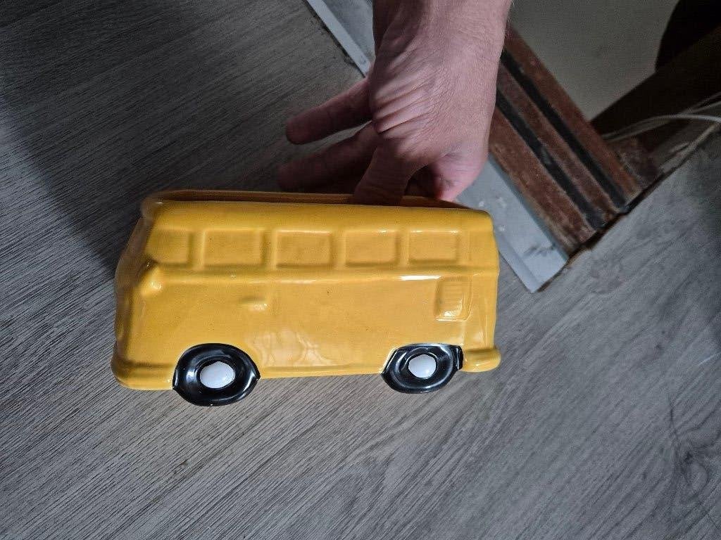 bloembak geel aardewerk vw volkswagen look, Ophalen, Steen, Minder dan 30 cm, Rond