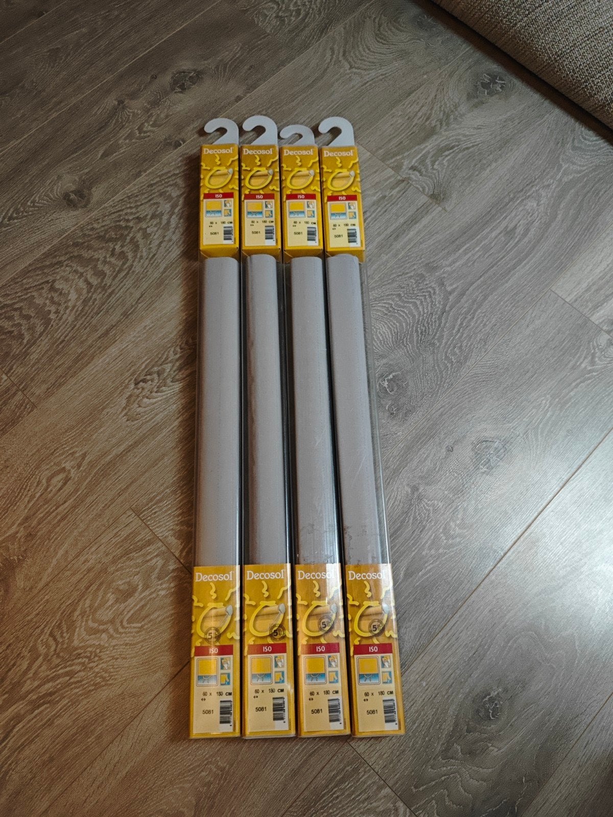 4x Decosol Rolgordijn Verduisterend Grijs 60x180 cm, Ophalen of Verzenden, Nieuw, Grijs
