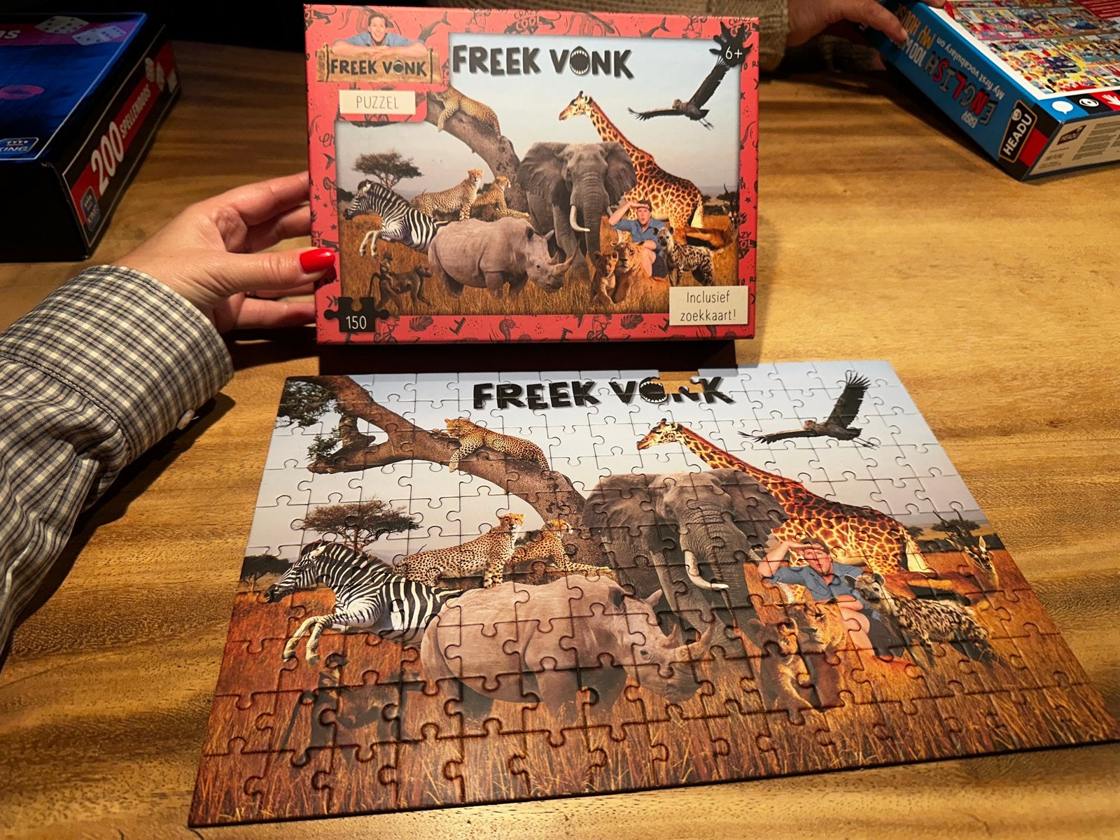 Freek Vonk Puzzel - Safari Dieren (150 stukjes), Ophalen of Verzenden, Minder dan 500 stukjes, Gebruikt, Legpuzzel