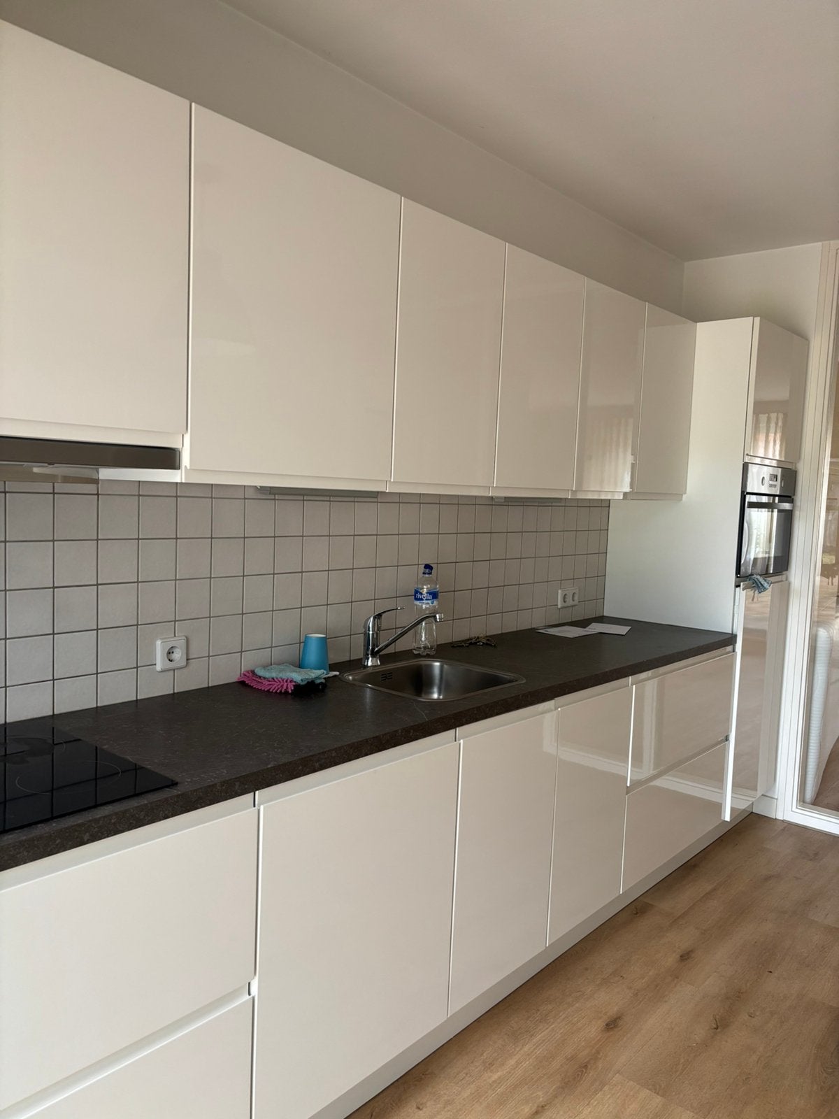 Nobilia Hoogglans Greeploze Keuken met Etna & Zanussi Appara, Ophalen, Gebruikt, Overige materialen, Wit