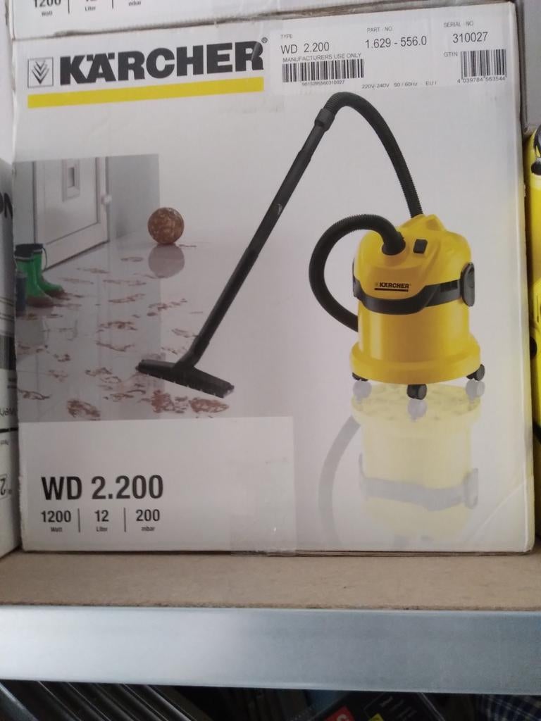Kärcher WD 2.200 Nat/Droog Stofzuiger - Nieuw in doos, Nieuw, Ophalen of Verzenden, Waterstofzuiger, Minder dan 1200 watt