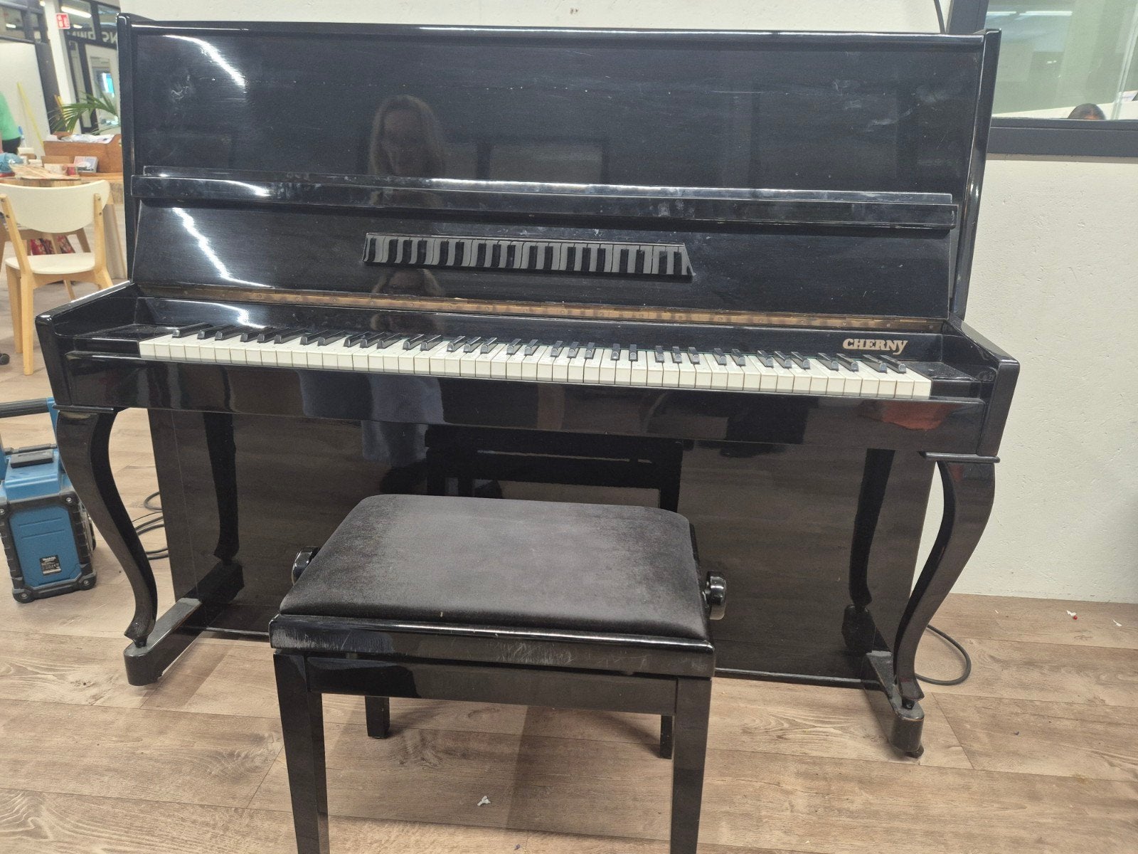 Merk Cherny Piano - Zwart Hoogglans, Ophalen, Gebruikt, Zwart, Piano
