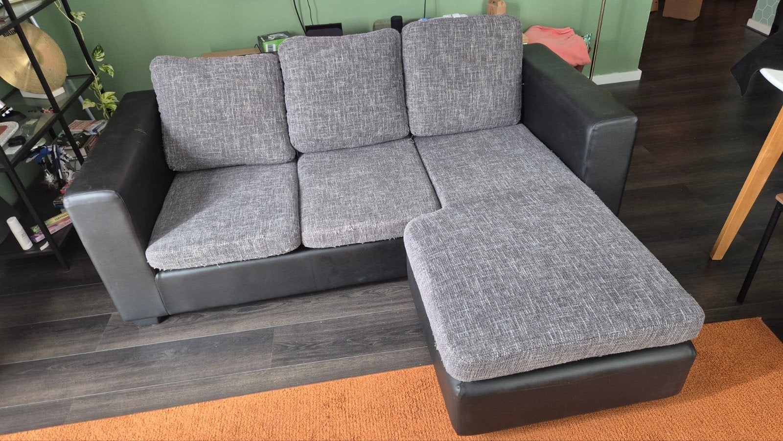 Comfortabele hoekbank met chaise longue B/D: 190/150, Huis en Inrichting, Ophalen, Gebruikt, 125 tot 150 cm, 150 tot 200 cm