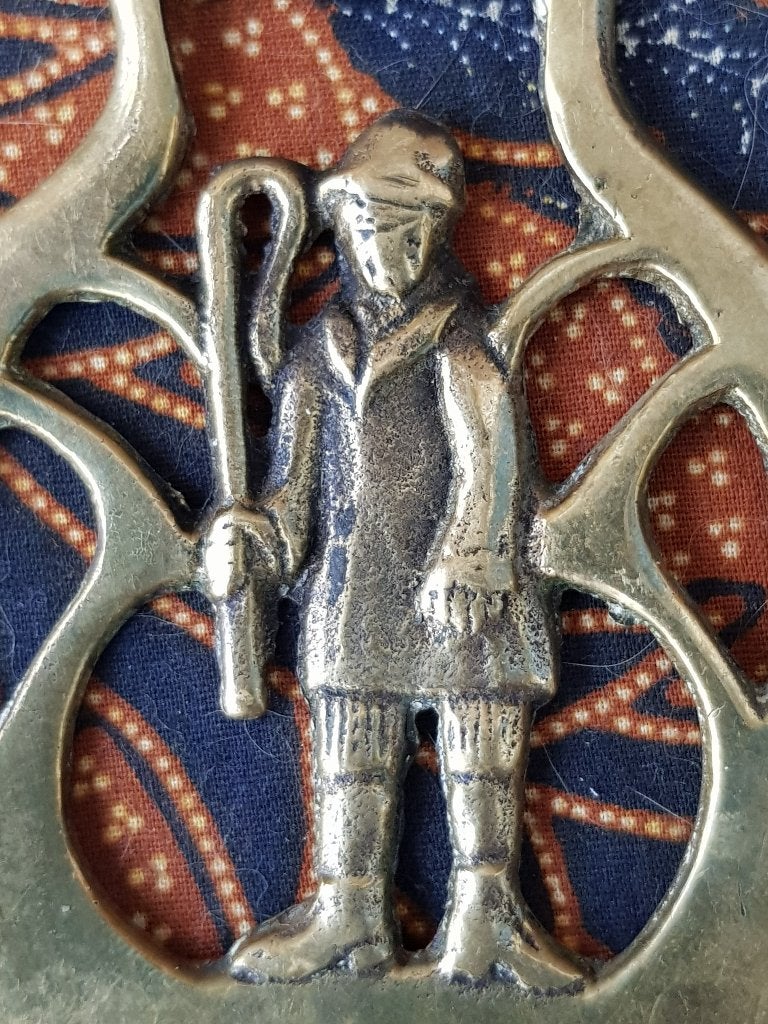 Zeldzaam antiek man met staf kleppermannetje uit Engeland., Ophalen of Verzenden, Koper