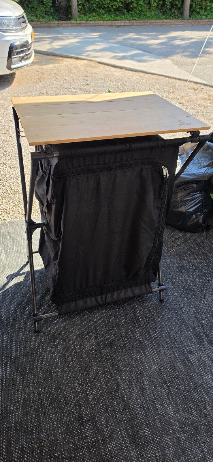 Froyak Campingkast met bamboe blad en opbergtas, Ophalen of Verzenden, Gebruikt, Campingkast
