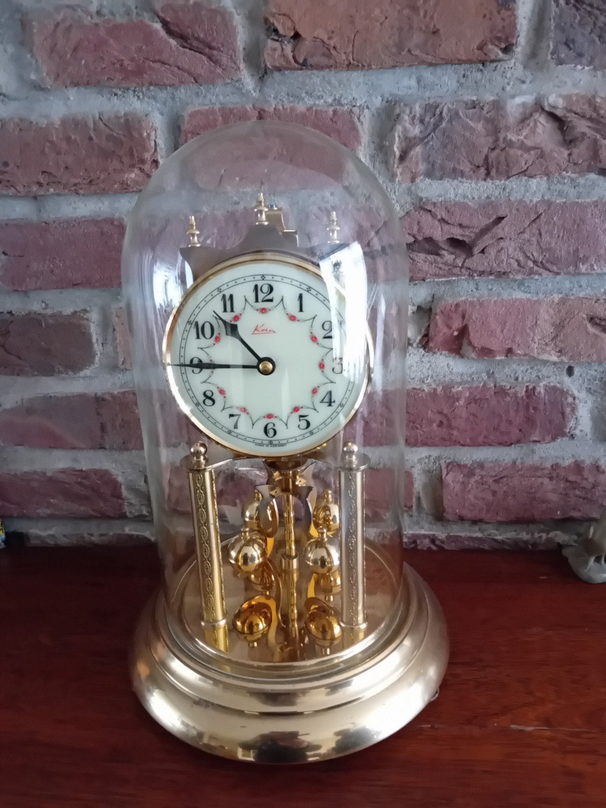 Kieninger tafelklok onder glazen stolp, Antiek en Kunst, Ophalen