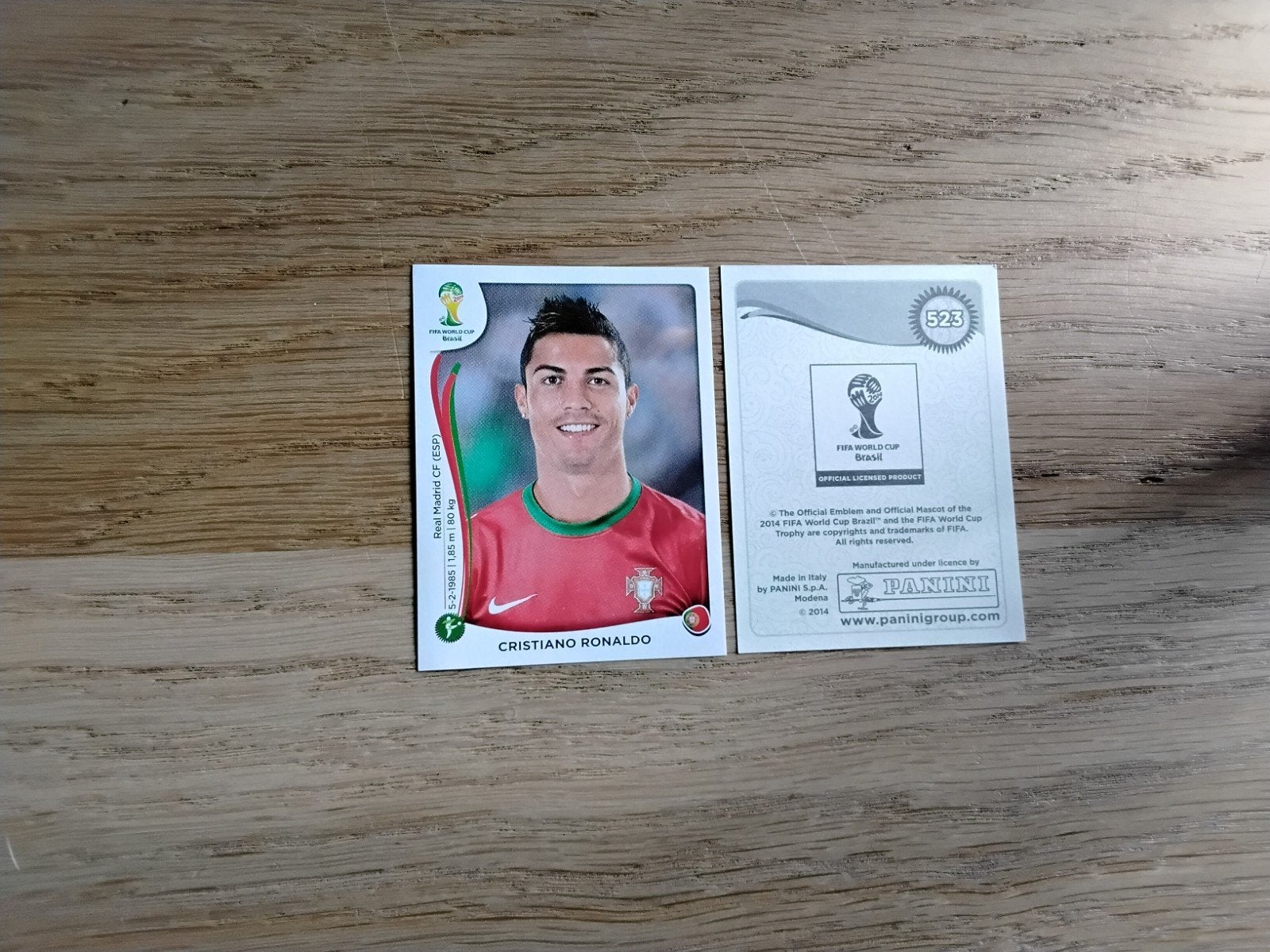 Panini Sticker Cristiano Ronaldo Portugal WK 2014, Verzamelen, Sportartikelen en Voetbal, Ophalen of Verzenden, Zo goed als nieuw