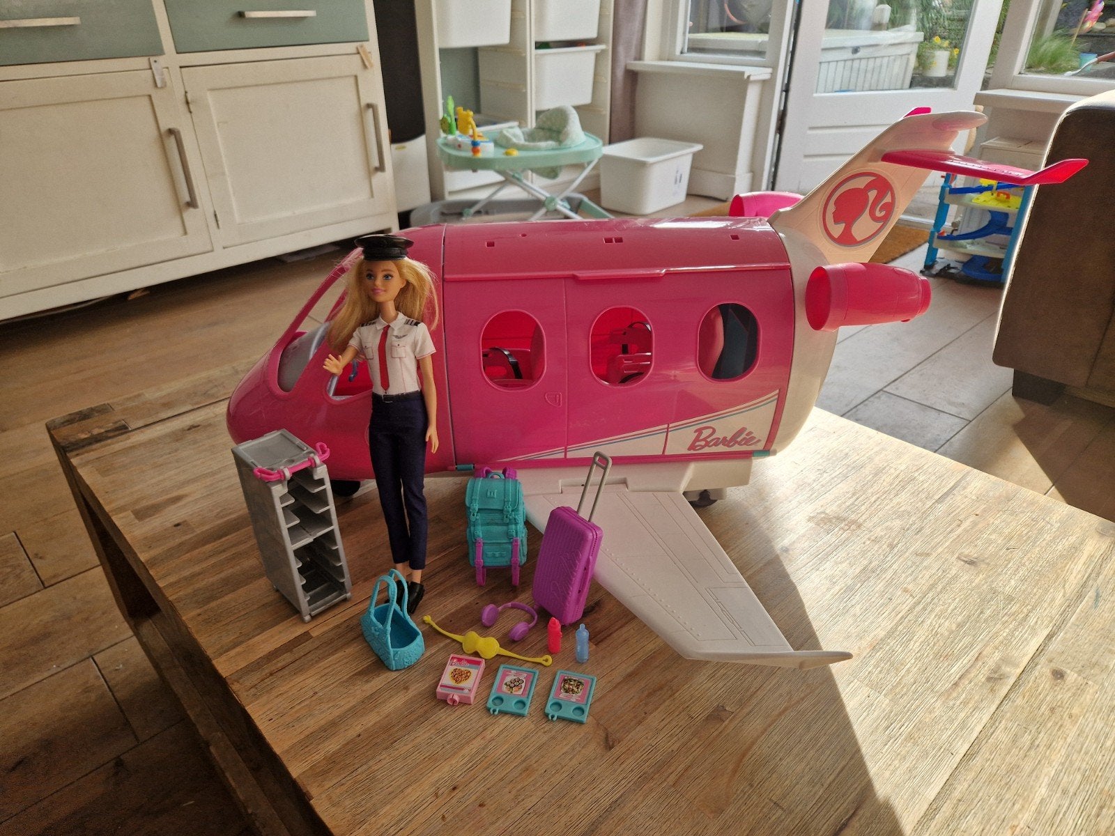 Roze Barbie Vliegtuig, Ophalen, Gebruikt, Barbie