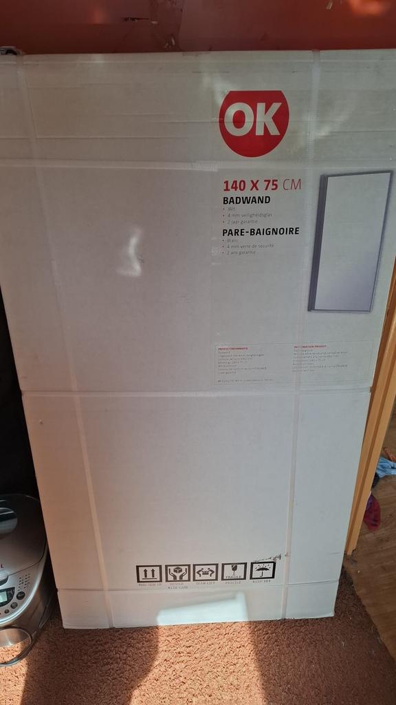 Glazen badwand, Ophalen, 100 tot 150 cm, Overige typen, Nieuw