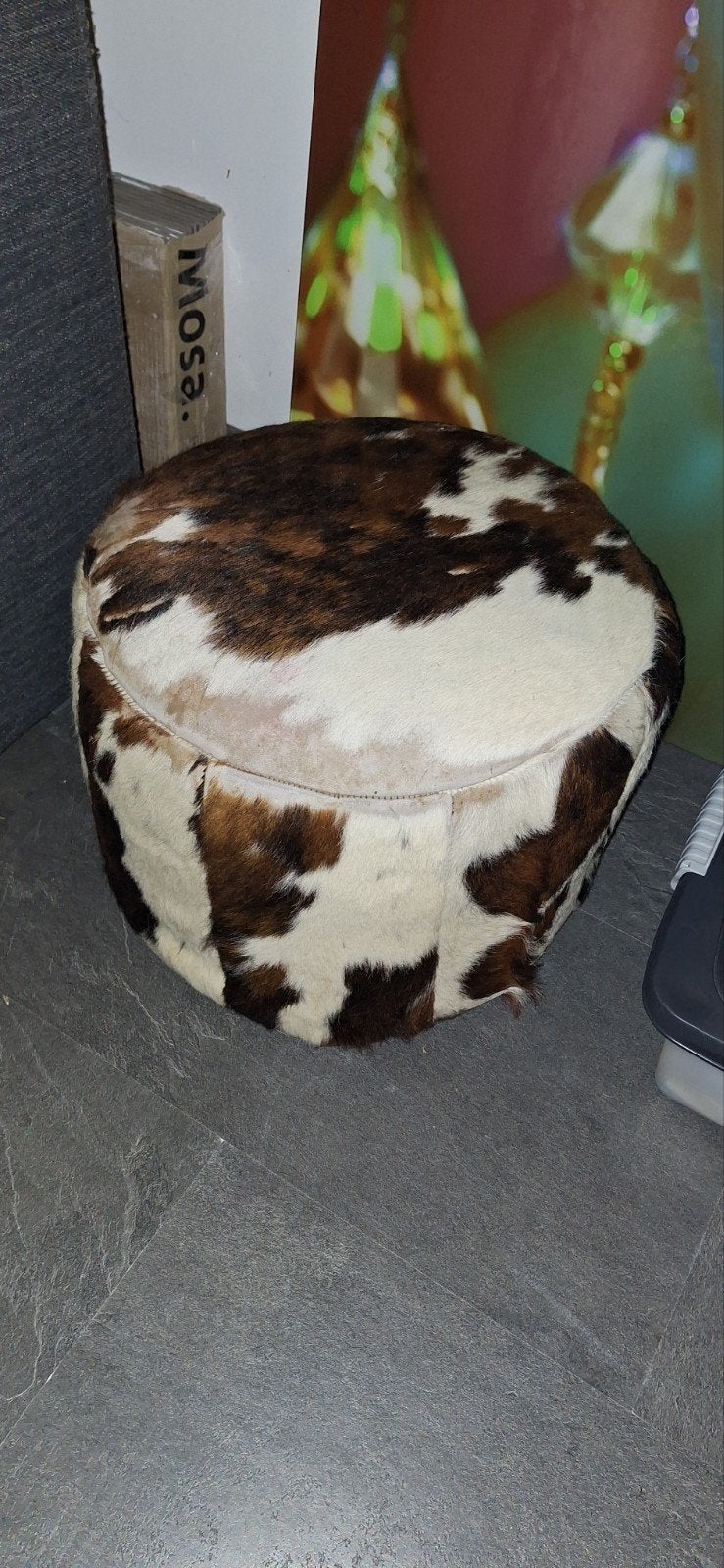 leder huid poef, Ophalen, Rechthoekig, Minder dan 50 cm, Minder dan 50 cm