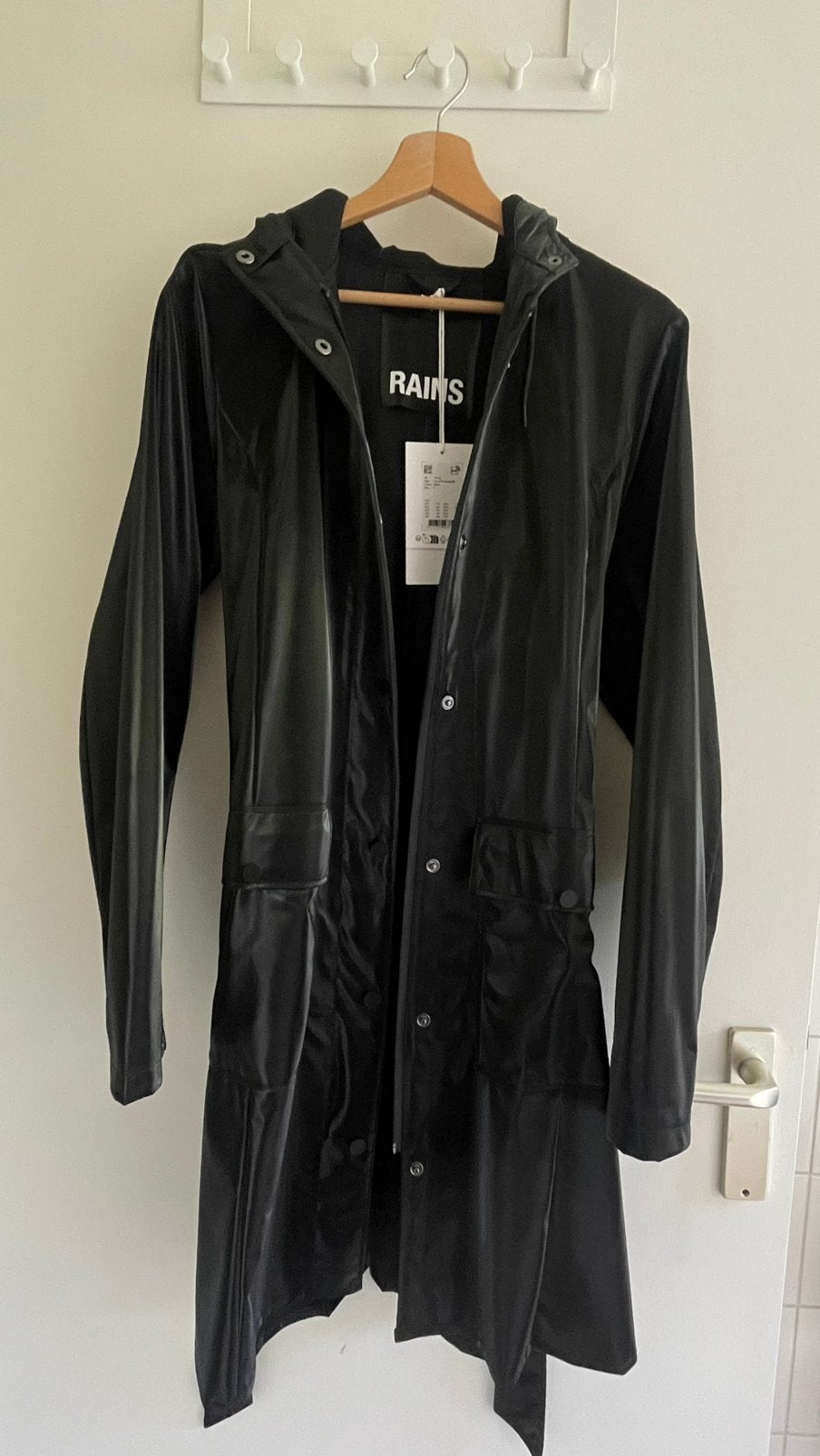 Rains Black Coat XS/S, Ophalen, Nieuw, Maat 34 (XS) of kleiner