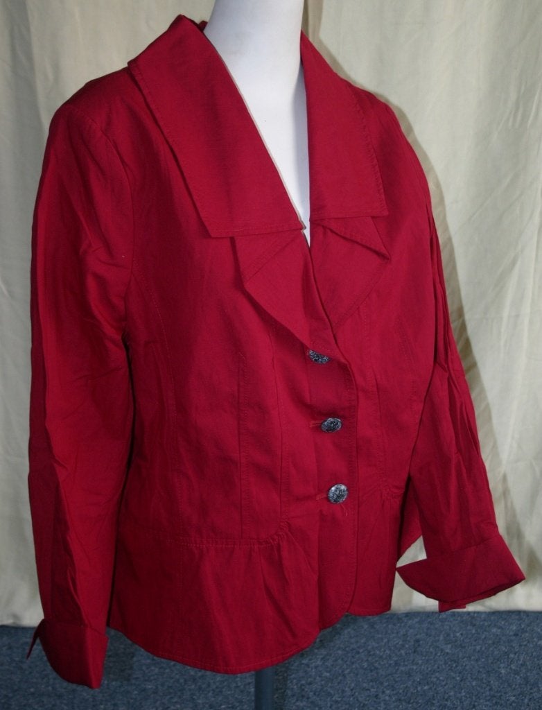 Mooie nieuwe katoen rode jasje Witteveen mt 48, Kleding | Dames, Maat 46/48 (XL) of groter, Nieuw, Ophalen of Verzenden, Witteveen