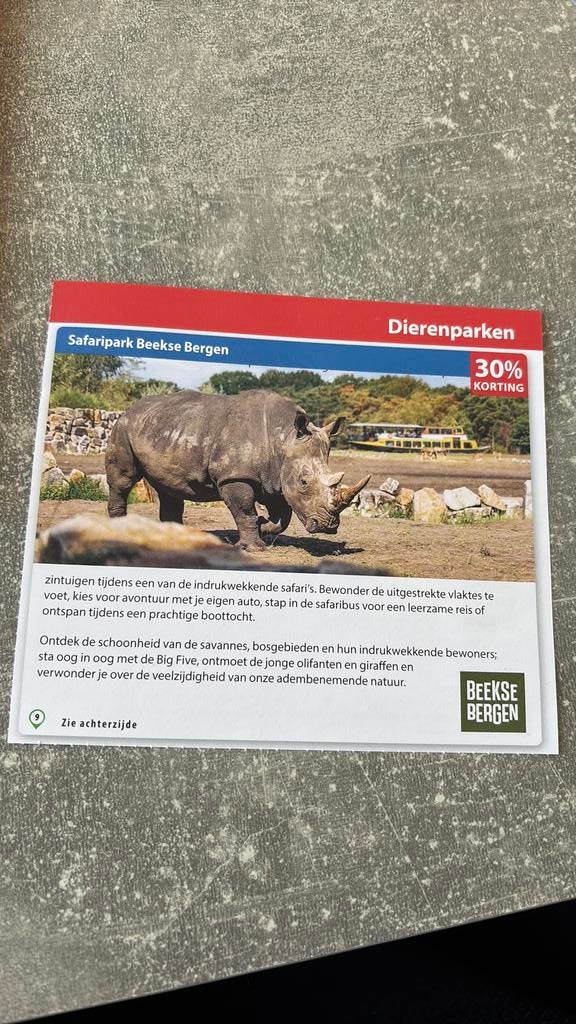 30% korting Safaripark Beekse Bergen, Tickets en Kaartjes, Drie personen of meer, Kortingsbon