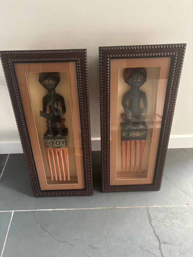 Ingelijste Afrikaanse kammen - Set van 2, Ophalen
