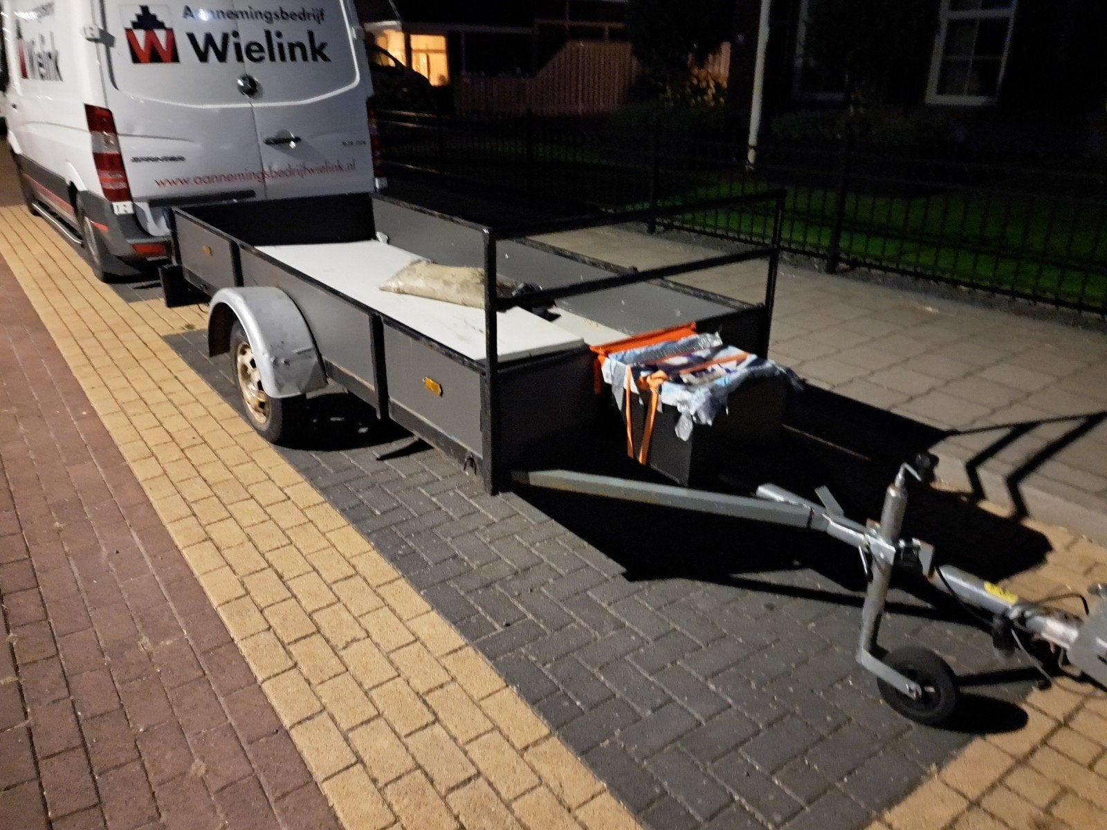 grote aanhanger enkelasser 3 meter baklengte, Auto diversen, Ophalen, Gebruikt