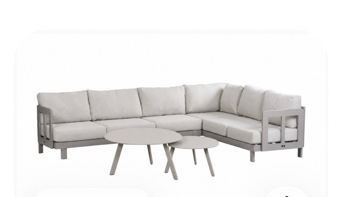 Loungeset  6 delig modulair Camel Taupe., 5 zitplaatsen, Aluminium, Ophalen of Verzenden, Loungeset