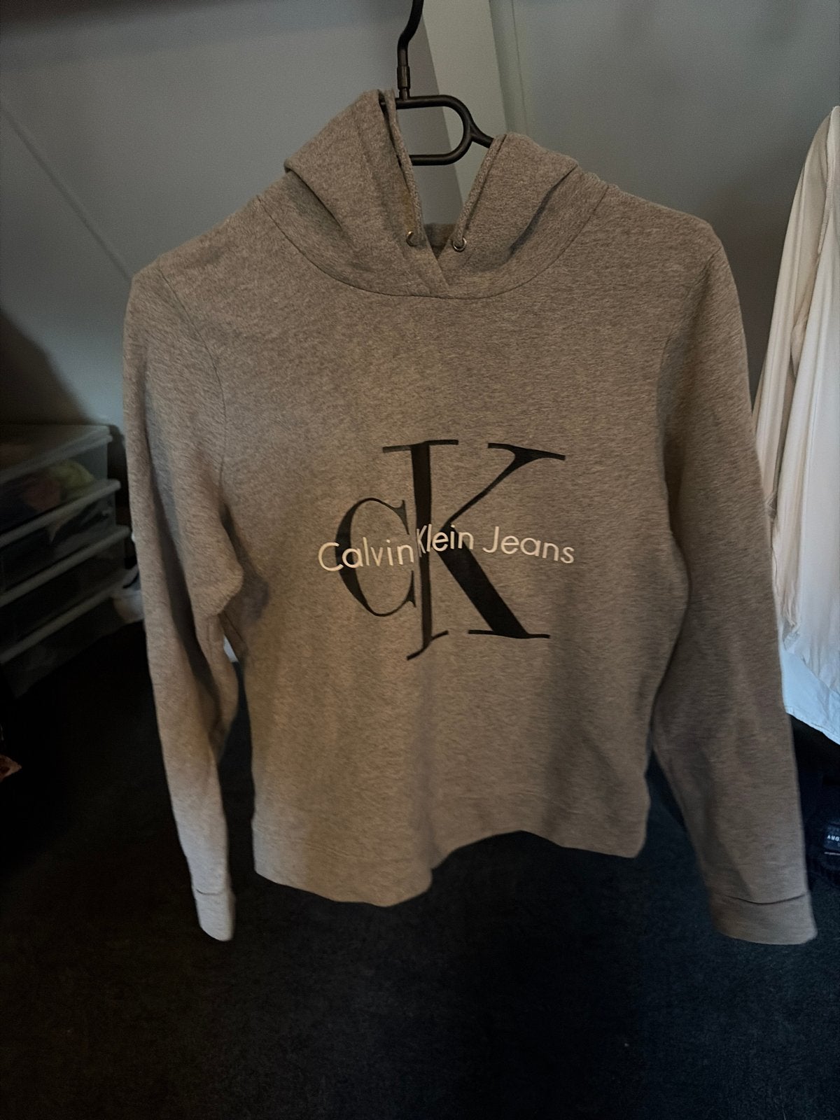 Calvin Klein Jeans hoodie grijs - Maat XS, Ophalen of Verzenden, Gedragen, Maat 34 (XS) of kleiner, Grijs
