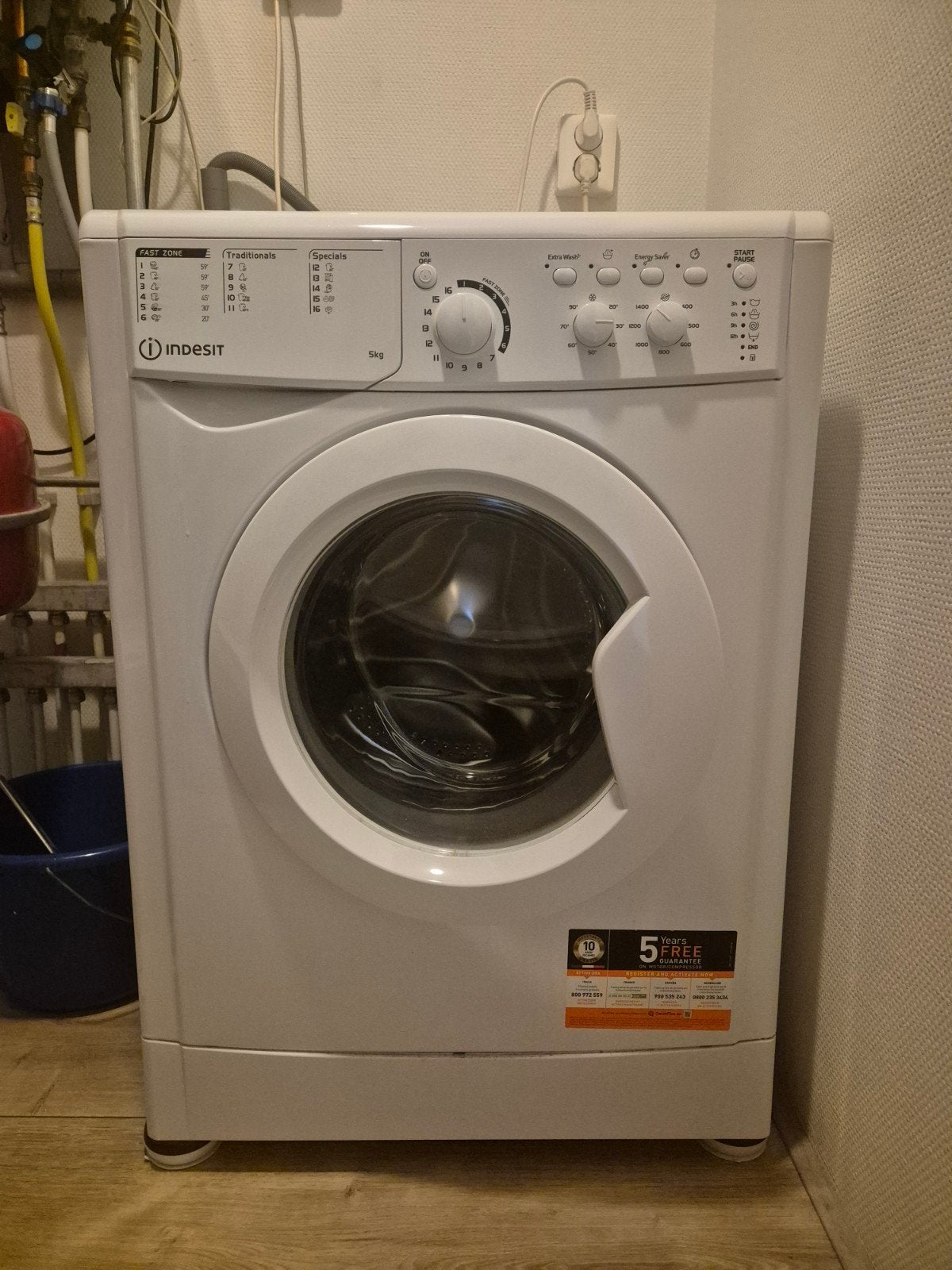 Indesit Wasmachine 5kg - Goede staat, Ophalen, 1200 tot 1600 toeren, Gebruikt, 4 tot 6 kg