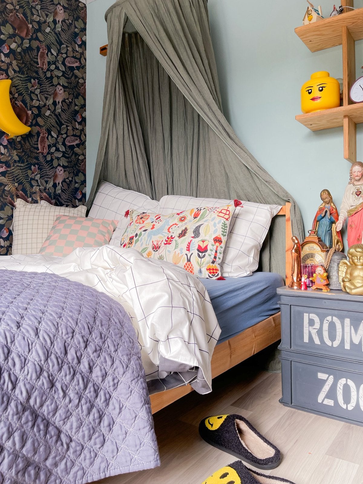 2 twee persoons bed / twijfelaar ikea Tarva hout, Huis en Inrichting, Slaapkamer | Bedden, Ophalen, 140 cm, Zo goed als nieuw