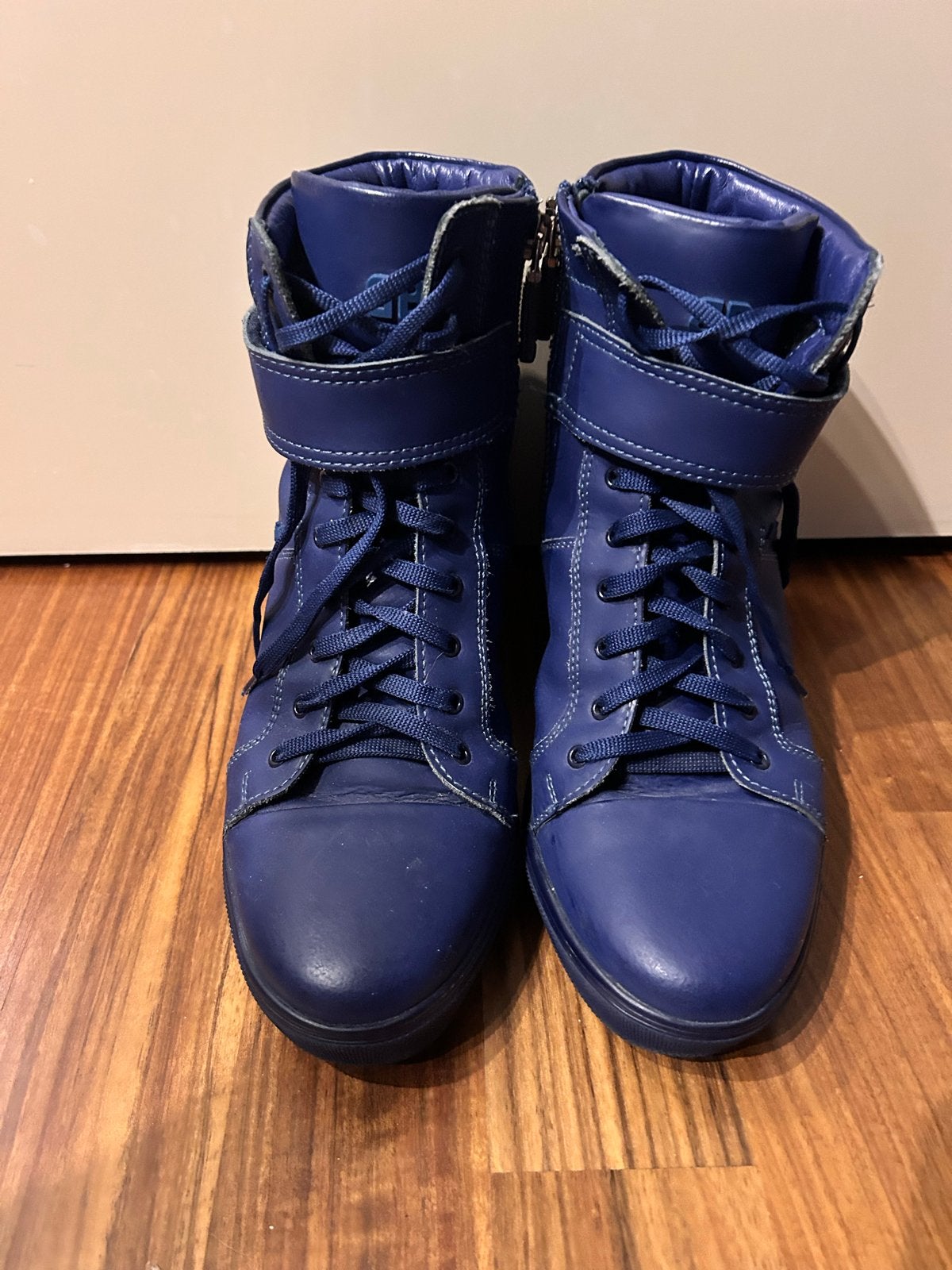 Blauwe sneakers met sleehak baldinini  - Maat 38, Blauw, Ophalen of Verzenden, Sneakers of Gympen, Zo goed als nieuw