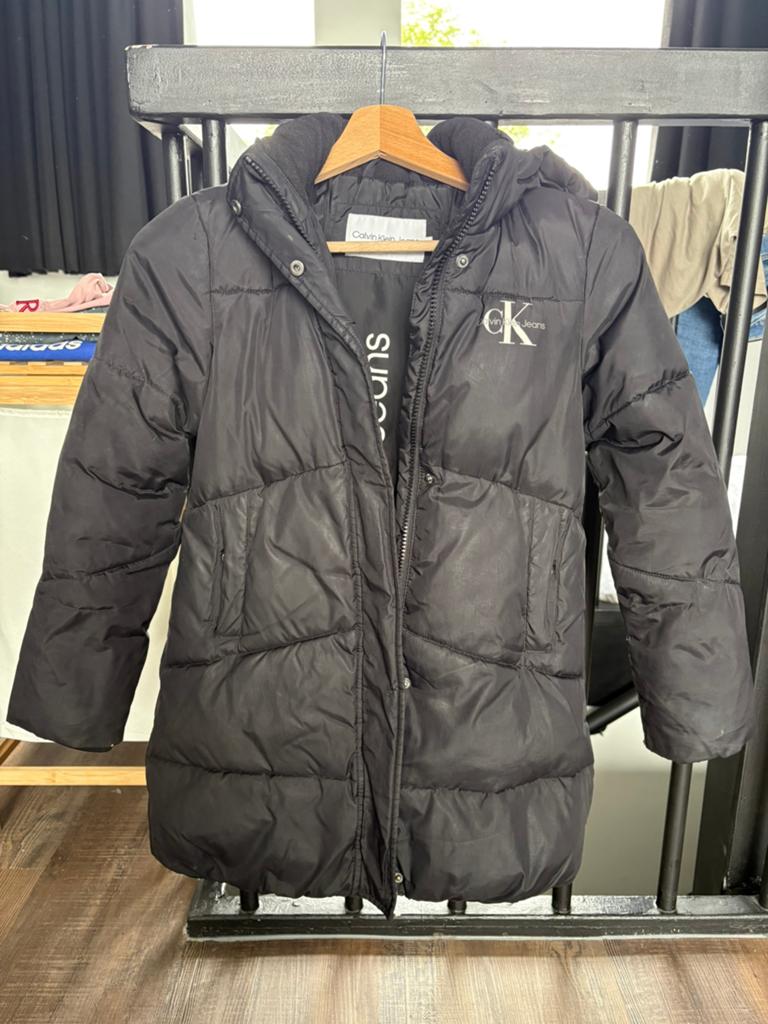 Calvin Klein Jeans Zwarte Winterjas maat8, Ophalen, Gebruikt, Jongen of Meisje, Jas