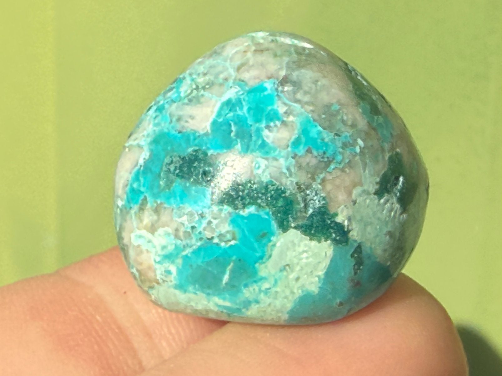Malacolla - Malachiet met Chrysocolla tromwlsreen mineraal, Ophalen of Verzenden, Mineraal